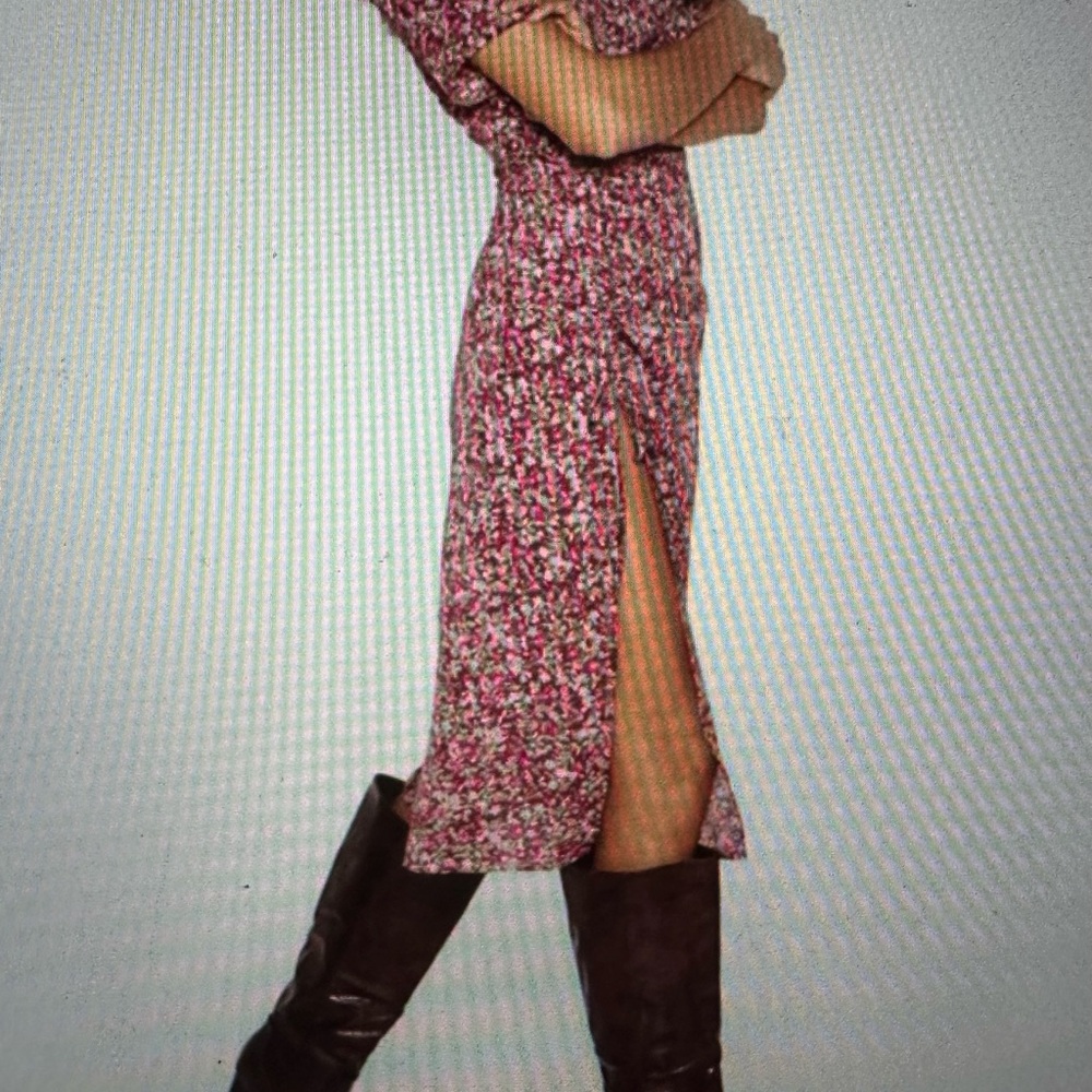 Nasty Gal Floral Midi Slit Dress